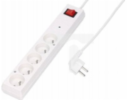 Jonex Přepěťová ochrana PS-5PF s filtrem, 5 zásuvek, 10A, 5m, OMY 3x1, bílá