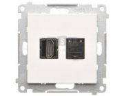 Kontakt-Simon TGHRJ45.01/111 Simon 55 HDMI + RJ45 kat. 6 zásuvka (modul) Matná bílá TGHRJ45.01/111