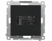 Kontakt-Simon TGHRJ45.01/149 Simon 55 HDMI + RJ45 kat. 6 zásuvka (modul) Matná černá TGHRJ45.01/149