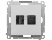 Kontakt-Simon TGHRJ45.01/143 Simon 55 HDMI + RJ45 zásuvka kat.6 (modul) Matný hliník TGHRJ45.01/143