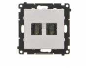NoName TGHDMI2.01/143 Simon 55 Dvojitá HDMI zásuvka (modul) Matný hliník TGHDMI2.01/143