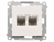 Kontakt-Simon T62E.01/116 Simon 55 Dvojitá počítačová zásuvka RJ45 kategorie 6, stíněná s protiprachovou clonou (modul) Matný grafit T62E.01/116