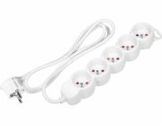 Orno 5cestný prodlužovací kabel 2P+Z, 5m H05VV-F 3x1,5mm2, Imax=16A, plochá zástrčka, bílá