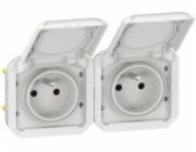 Legrand PLEXO 55 Zásuvka 2x2P+Z horizontální mechanismus 16A - 250V AC bílá 069642L