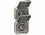 Legrand NOVÁ PLEXO Zásuvka 2x2P+Z vertikální mechanismus 16A - 250V AC šedá 069563L