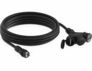 KEL Prodlužovací kabel Construction 3zásuvky s/bez 5m /H05RR-F 3x2,5/ IP54 černá/černá W-01169