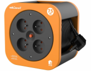 Düwi Prodlužovací kabel se 4 zásuvkami na bubnu H05VV-F 3G1.0 7,5 m oranžovo-černý / 24619