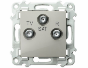 Ospel SZAFIR Průchozí RTV-SAT zásuvka kašmírově béžová GPA-ZSP/m/83