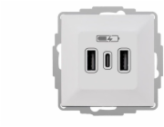 ELEKTROPLAST Nabíječka VESTRA USB 2xA+C bílá 3808-10