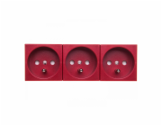 Bettermann Trojitá zásuvka M45 s/bez 16A červená - 6106697