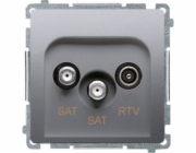 Kontakt-Simon Kontakt - Simon Simon Základní RTV-SAT-SAT anténní zásuvka nerezová (BMZAR+SAT3.1-P2.01/21)