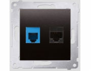 Kontakt-Simon Simon54 Telekomunikační zásuvka RJ45 kat. 5e + RJ12 antracitová - D5T.01/48