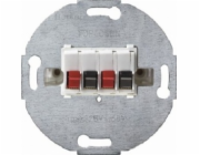 Hager Dvojitá reproduktorová zásuvka se sněhobílým mechanismem - 457309