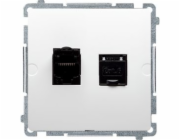 Kontakt-Simon Simon Basic dvojitá počítačová zásuvka RJ45 kat. 6 s krytkou bílá (BM62E.01/11)