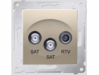 Kontakt-Simon SIMON54 SAT/SAT/RTV anténní zásuvka, zlatá ...