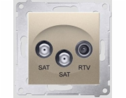 Kontakt-Simon SIMON54 SAT/SAT/RTV anténní zásuvka, zlatá - DASK2.01/44