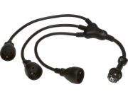 Legrand Trojdílný gumový prodlužovací kabel 3x2P+Z 0,6 m IP20 černý (50577)
