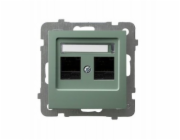 Ospel Dvojitá počítačová zásuvka AS, kat. 5e MMC zelená matná GPK-2G/K/m/84