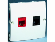 Kontakt-Simon ZÁKLADNÍ MODUL RJ45 kat. 5e + RJ11 bílá telekomunikační zásuvka - BMF5T.02/11