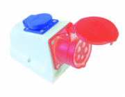 PCE Kombinovaná zásuvka CEE 32A 400V 3P+Z+N 230V s kolíkovým zapojením IP44 9225-6F.