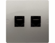 Kontakt-Simon Kontakt - Simon Simon Basic dvojitá počítačová zásuvka RJ45 kat. 5e saténová (BMF52.02/29)