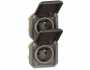 Legrand PLEXO 55 Zásuvka 2x2P+Z vertikální mechanismus 16A - 250V AC antracit 069843L
