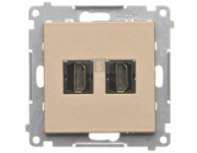 Kontakt-Simon TGHDMI2.01/114 Simon 55 Dvojitá HDMI zásuvka (modul) Světle šedá matná TGHDMI2.01/114