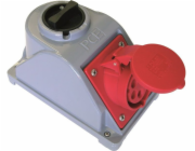 PCE Pevná zásuvka s vypínačem L-0-P 32A 5P 400V IP44 COMBO-POL (960625401W)