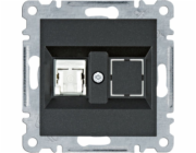 Hager Lumina Zásuvka pro počítač, 1 ks, RJ45, kat. 6, UTP, černá, WL2153
