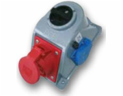 PCE Pevná zásuvka s vypínačem L-0-P 16A 4P 400V + 2P+Z 230V IP44 COMBO-POL (960615411W)