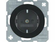 ELS Elektrotechnika Berker R.1/R.3 Zásuvka SCHUKO černá lesk 47232045