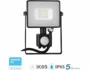 V-TAC LED projektor 10W 4000K, s pohybovým senzorem, černý