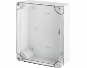 Elektro-Plast INDUSTRIAL Hermetická krabice bez závitu 340x270x106mm IP65 šedá, průhledný kryt 2725-01
