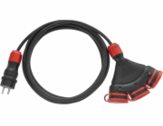 Plastrol Prodlužovací kabel Construction X3, gumový kabel, 3 zásuvky s/bez 10 m H05RR-F (W-01172)