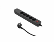 Düwi Prodlužovací kabel PD20 pro rychlé nabíjení, 5 zásuvek s vypínačem + 2x USB (A+C), 1,4 m SQUALL, grafit / 34099