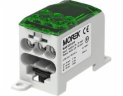 Simet Rozvodný blok CU 1-potenciálový, 200 A (Cu) 160A (AL) / 70mm2 / TS 35 / vstup 1x10-70 výstup: 6x2,5-16 mm2 zelený MAB12