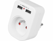 Plastrol Zásuvka s/s nabíječkou 2xUSB 2,1A R-1USB