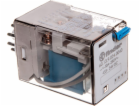 Finder Miniaturní relé 3P 10A 24V DC testovací tlačítko m...