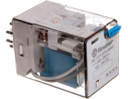 Finder Miniaturní relé 3P 10A 24V DC testovací tlačítko mechanický indikátor AgNi 60.13.9.024.0040