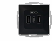 ELEKTROPLAST Nabíječka VESTRA USB 2xA+C černá 3808-19