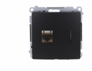 Kontakt-Simon Počítačová zásuvka Simon Basic RJ45, kategorie 6, stíněná s protiprachovou clonou (modul). Černá BM61E.01/49