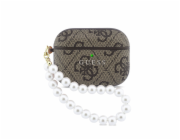 Guess Pouzdro 4G Pearl Strap pro Apple AirPods Pro 3 Hnědé