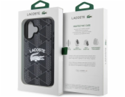 Lacoste LCHMP16SPIGK pevný kryt pro iPhone 16 6.1 černý/černý s monogramem a vintage logem MagSafe