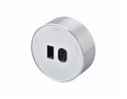 Zásuvkový modul Viking A60S, stříbrná/výstupy - 1xUSB-A, 1xUSB-C/výkon až 2500W/230V,16A,50Hz