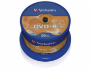 VERBATIM DVD-R(50-Pack)Spindl/MattSlvr/16x/4.7GB