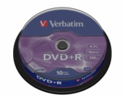 VERBATIM DVD+R(10-Pack)Spindl/MattSlvr/16x/4.7GB