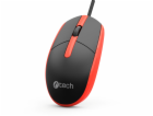 C-TECH Myš WM-10, černo/červená, USB