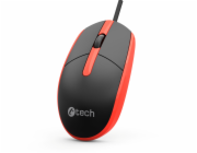 C-TECH Myš WM-10, černo/červená, USB