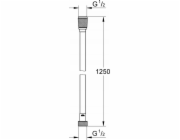 Grohe Sprchová hadice Sprchová hadice Grohe 1,25 m Silverflex, tvrdý grafit 28362A01