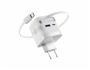 Epico UltraBoost Retractable GaN 65W adaptér EA65c se zabudovaným kabelem